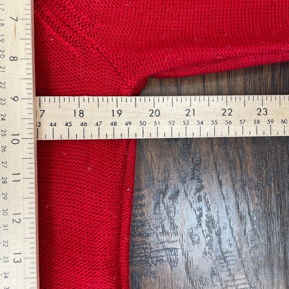 Calvin Klein Sweater Large Red Cowl Neck Pullover Women's Long Sleeve - Picture 8 of 12
